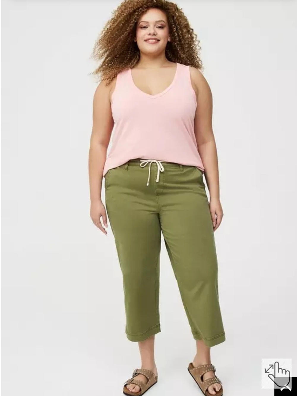 Torrid Sz 1  Olive Drawstring Cropped Pants